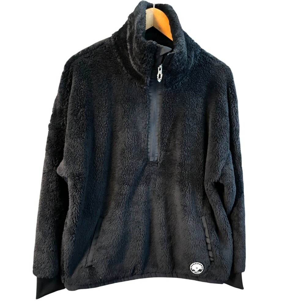 Spyder NWT Mens Black Fleece Pullover Jacket Sz Large
